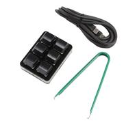LLHCF Teclado mecánico para juegos USB, macros, programable, 6 teclas RGB