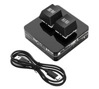 LLHCF Teclado mecánico USB ligero de 2 teclas con color para juegos de ritmo y productividad