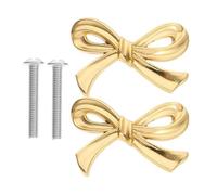 LLHCF Upgrades - Tiradores de metal elegantes con lazos dorados, tiradores decorativos para armarios, cajones de cocina, gabinetes del hogar, dormitorio, manija de gabinete
