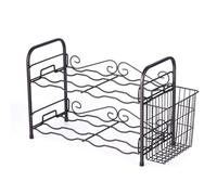 LLHCF Versátil estante ajustable para vino, elegante soporte de almacenamiento para botellas para decoración del hogar