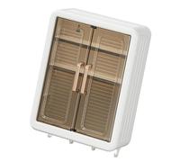 LLHCF Versátiles organizadores de pared para almacenamiento de maquillaje de baño, estante a prueba de polvo para cosméticos y productos, estante de almacenamiento adhesivo que ahorra espacio