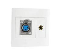 LLHCF XLR/Speakon - Placa de pared de 6,35 mm, XLR/Speakon y enchufe de 6,35 mm para integración flexible de dispositivos, tamaño doble de 86 mm