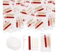 LLHQAMT Juego de tocador de hotel, artículos de tocador de hotel empaquetados individualmente, kit de tocador de hotel con almohadillas de algodón, hisopos de algodón, hilo dental y lima de uñas (300