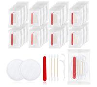 LLHQAMT Kits de tocador a granel, tocador de hotel empaquetado individualmente, kit de tocador con almohadillas de algodón, hisopos de algodón, hilo dental y lima de uñas (100 piezas)