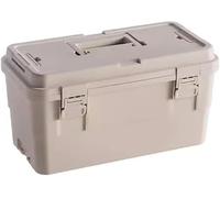 LLHTTDMBDFC Caja Herramientas, Caja De Herramientas, Caja de Almacenamiento Multifuncional de Mantenimiento, Caja de Pintura de Doble Arte, diseño de asa móvil, se Puede Articular(Khaki,L)