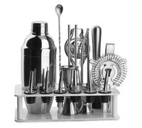 LLHTTDMBDFC Coctelera para Cócteles, Juego De Coctelera, Juego de coctelera de Acero Inoxidable, Kit de coctelería for Mezclar Bebidas, Herramientas de Barra con Soporte(700ml)