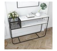 LLHTTDMBDFC Mesa Consola de Entrada de Estilo escandinavo con estantes de Almacenamiento de 2 - Mesa de sofá Multifuncional for Pasillo y Sala de Estar(Black,120cm)
