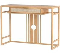 LLHTTDMBDFC Mesa Consola De Madera Maciza con Cajones Y Estante De Almacenamiento Abierto: Elegante Mesa De Entrada for Sala De Estar(Original Wood,100x35x80cm)