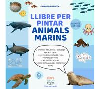 Llibre per pintar animals marins (2-6 anys) - bilingüe CAT-ENG - amb imatges realistes + lletra de pal + activitats: Inspirat en pedagogies actives ... motricitat i atenció. (Imaginari i Pinta)