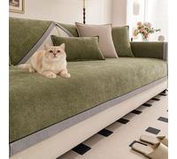 LLIDDAMES Funda Sofa 3 plazas Funda Cubre Sofá Acolchada Protector de Sofá Universal Tacto Suave y Resistente Antideslizante Lavable y Apta para Mascotas (Green,110 * 160cm)