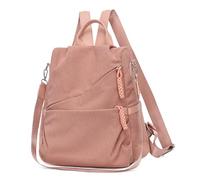 LLIDDAMES Mochila de Pana para Ciudad Mochila antirrobo para mujer mochila Universitaria Mujer mochila Portatil Mochilas Tipo Casual Backpack para Escolar Viaje Trabajo(Pink,34 * 13 * 32cm)