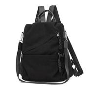 LLIDDAMES Mochila de Pana para Ciudad Mochila antirrobo para Mujer Mochila Universitaria Mujer Mochila Portatil Mochilas Tipo Casual Backpack para Escolar Viaje Trabajo(Black,34 * 13 * 32cm)