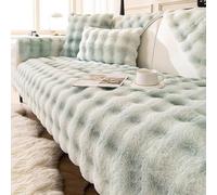 LLIDDAMES Nueva Manta De Asiento De Sofá Gruesa Funda De CojíN De Sofá De Felpa Suave 1 2 3 4 Plazas Funda Cubre Chaise Longue Protector De Sofá Antideslizante para Perros Gatos(Cyan,70 * 90cm)