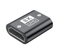 LLINthy Adaptador de aluminio HDTV 2.1 hembra a hembra 8K a 60Hz 4K a 240Hz acoplador extensor para monitores HDTV Stick a acoplador