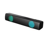 LLINthy Altavoz de PC para juegos con sonido claro, conectores USB y conexión USB de reproducción, transpirable, malla redonda, cubierta de barra de sonido
