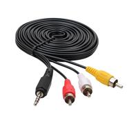 LLINthy Cable AV macho de 3,5 mm a 3 RCA macho que ofrece video de sonido sin comprimir en múltiples plataformas, cable de salida de video AV