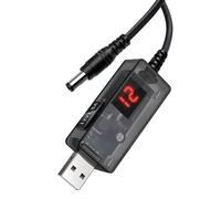 LLINthy Cable de aumento de voltaje ajustable de 5 V a 12 V, convertidor USB a CC de 5,5 mm para fiabilidad de alimentación a dispositivo digital electrónica del coche