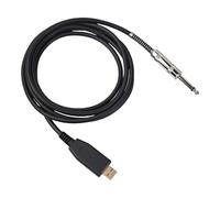 LLINthy Cable USB de 24 AWG para guitarras eléctricas USB 2.0 a 6.35 mm, solución de estudio, 44.1 kHz/48 kHz, cable USB de guitarra de muestreo