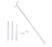 LLINthy Calzador multiusos de 35 pulgadas con mango largo para personas mayores, unisex, dispositivo de extracción de calcetines para el cuidado de ancianos, fácil agarre, White, Talla única