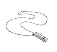 LLINthy Collar con soporte para perfumes en miniatura con mecanismo seguro, accesorio portátil para estilos de vida activos, collar de cadena de acero inoxidable de moda, talla única, como se describe