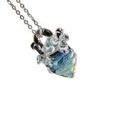 LLINthy Collar De Corazón De Hecho Un Mano Con Joyería Romanos Ajustables Cadena Plata Para Aniversario Collar Cadena