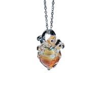 LLINthy Collar De Corazón De Hecho Un Mano Con Joyería Romanos Ajustables Cadena Plata Para Aniversario Collar Cadena