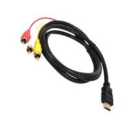 LLINthy Compatible con HDTV a adaptador AV compuesto, interfaces chapadas en oro, salida completa de 1080P para jugadores, decodificador compatible con HDTV a AV cable chapado en oro