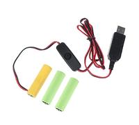 LLINthy Convertidor de corriente USB DC-Buck batería de repuesto de 3 pilas AA de 1,5 V para luz LED, radio, juguete electrónico, batería Aa, fuente de alimentación USB