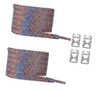 LLINthy Cordones elásticos ajustables con purpurina que no se atan con cuerda de metal para zapatos deportivos para adultos, ancianos, niños, fácil instalación, cordones elásticos para zapatos con