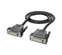 LLINthy DB15 - Cable de extensión industrial DB15 hembra a macho, doble blindaje, lámina de aluminio y construcción trenzada de metal