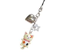 LLINthy Dije multiusos hecho a mano con cuentas de gatos, correa para teléfono, accesorio elegante portátil para decoración de moda
