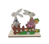 LLINthy Figura detallada de animales de primavera adecuada para todas las edades que mejoran los ambientes navideños, figura colorida de madera