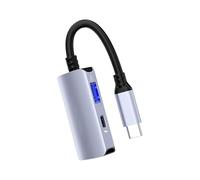 LLINthy Hub USB C para 4K60Hz de alta salida de video clara PD65W carga rápida 480Mbps transferencia de datos USB divisor compatibilidad para adaptadores de gafas