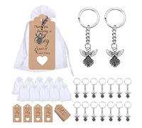 LLINthy Juego de 30 llaveros de moda con llavero, bolsas de hilo, colgante de agradecimiento para niños, regalos de ducha, llavero colgante de boda