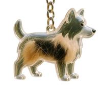 LLINthy Llavero conmemorativo transparente de pelo de mascotas, recuerdo de perros, joyas, soporte para pieles de perro, regalo emocional para dueños de mascotas, pérdida de dolor