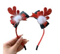 LLINthy MerryChristmas - Diadema de felpa con lazo, cuerno, pinza para el pelo, accesorios para el cabello, accesorios para fiestas