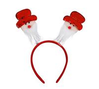 LLINthy MerryChristmas - Diadema roja con moño de muñeco de nieve, accesorios para el cabello, accesorios para fiestas