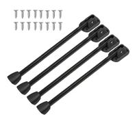 LLINthy Paquete de 4 extensiones plegables de hierro para patas de mesa, base de herradura, para almacenamiento de proyectos de muebles