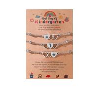 LLINthy Pulsera con colgante de acero inoxidable de longitud ajustable, portátil, para padres e hijos, hecha a mano