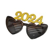 LLINthy Suministros para fiesta de Año Nuevo 2024, lentes brillantes, accesorios de celebración de Año Nuevo, gafas para decoración del hogar, marco de gafas