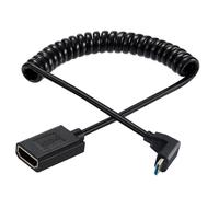 LLINthy Versión 2.1 Super Extreme Fast Speed Small Video Camera Male Female Cable en espiral 8 k60 Hz 4 k120 Hz eficiente retráctil para videocámara