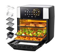 LLIVEKIT 15L Freidora de Aire, 90% Menos de Aceite Air Fryer, 10 Funciones Horno de Aire Caliente, Mini Horno con 7 Accesorios, Freidora sin Aceite con Ventana Visual, Pantalla LED Táctil, 1800W