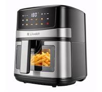 LLIVEKIT 7L Air Fryer con Control Táctil, Pantalla de Color, 8 Programas | Freidora de Aire XXL con Tecnología Turbo Air Circulation, Freidora sin Aceite Multifunción con 95% Menos Grasa, Luz Interior