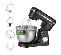 LLIVEKIT Batidora Amasadora 1500 W, Robot Cocina con Bol 5,2 L, Amasadora Pan y Reposteria, Batidora Multifuncional con Accesorios para Batir y Amasar, 10 Velocidades + Función Pulso, Bajo Ruido