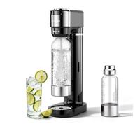 LLIVEKIT Gasificador de Agua, Máquina Agua con Gas de 4 Niveles de Burbujas | Máquina para hacer Soda Compatible con Cilindro CO2, Incluye Botella PET de 0,5 y 1 L, Válvura de Seguridad, Negro