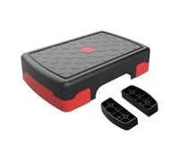 Lljsszr Ejercicio Aeróbico con de Step, Tabla de Equilibrio para Ejercicios de Fuerza, Rojo Negro con Riser