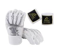 Lljsszr Guantes de Boxeo con Palma Abierta para Entrenamiento de Sparring, Esqueleto Blanco