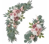 Lljsszr Ramo Artificial Arreglo Floral Guirnalda Centro de Mesa Decoración de Boda de Seda sin Marchitar Reutilizable para Varias Fiestas Adecuado para Catering Banquete Montaje Rápido, E