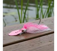 Lljsszr Señuelo de Pesca Vibratorio con Cabeza Realista y de Antiatasco Falda de Silicona Móvil y Hoja Que Atrae por Reflejo Luminoso Adecuado para y, Rosa, 9G