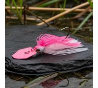 Lljsszr Señuelo de Pesca Vibratorio con Cabeza Realista y de Antiatasco Falda de Silicona Móvil y Hoja Que Atrae por Reflejo Luminoso Adecuado para y, Rosa, 12G